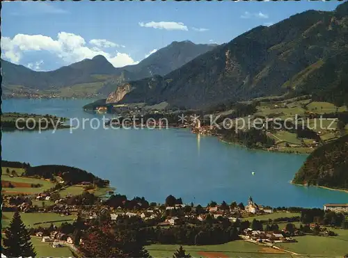 Wolfgangsee mit Strobl St Wolfgang und St Gilgen Kat. Oesterreich