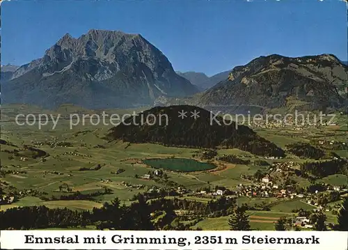 Aigen Ennstal Steiermark Panorama mit Putterersee und Stainach Alpen Kat. Aigen im Ennstal