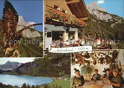 Haller Tirol Gasthaus Adlerhorst Terrasse Haldensee Gaststube Kat. Haller am Haldensee Tannheimer Tal