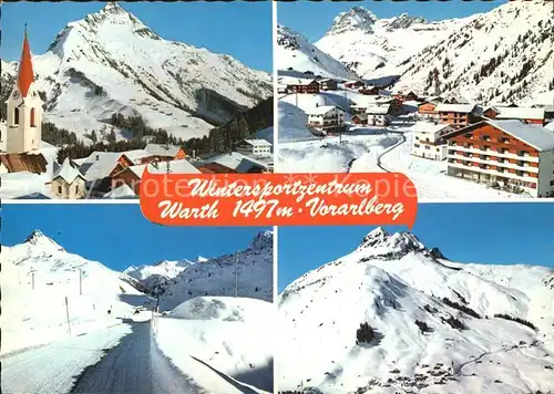 Warth Vorarlberg Wintersportzentrum Ortsansicht mit Kirche Alpenpanorama Kat. Warth