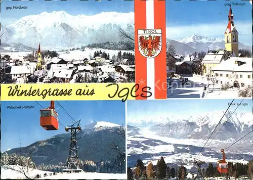 Igls Tirol Nordkette Rosskogel Patscherkofelbahn Panorama Kat. Innsbruck