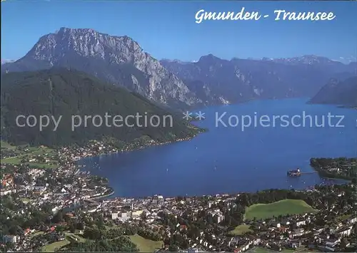 Gmunden Salzkammergut am Traunsee Fliegeraufnahme Kat. Gmunden