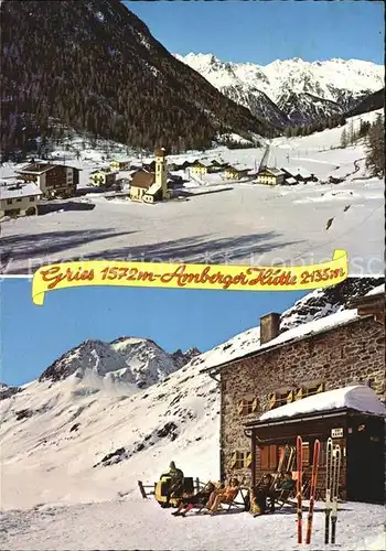 Gries Laengenfeld Tirol mit Amberger Huette Kat. Laengenfeld Oetztal