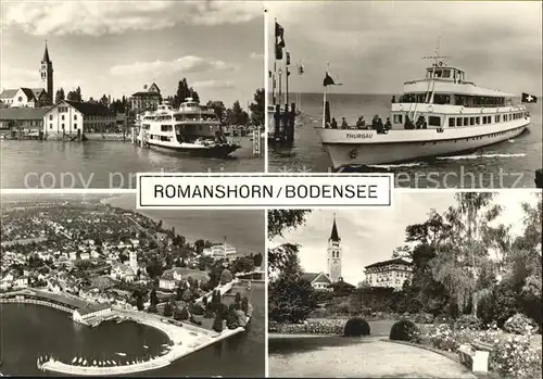 Romanshorn Bodensee Seeparkanlagen Faehrschiffe Hafen Luftaufnahme