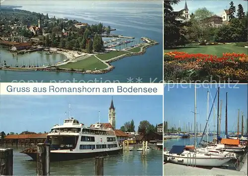 Romanshorn Bodensee Seeparkanlagen Bootshafen Faehrschiff Luftaufnahme Hafen