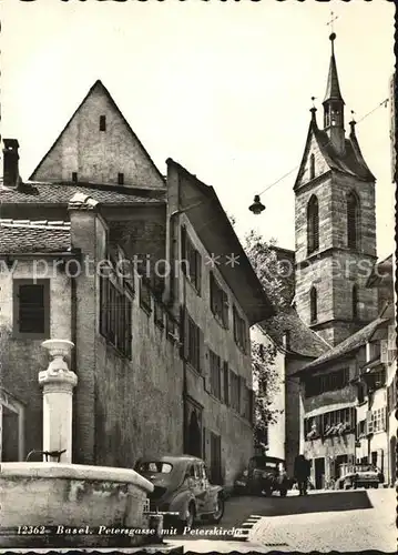 Basel BS Petersgasse mit Peterskirche Kat. Basel