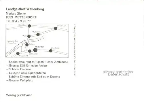 Mettendorf Landgasthof Wellenberg Kat. Mettendorf