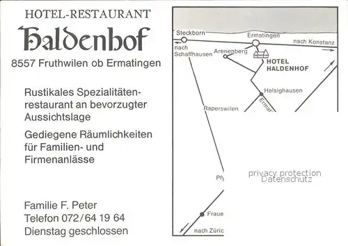 Fruthwilen Hotel Restaurant Haldenhof Kat. Fruthwilen