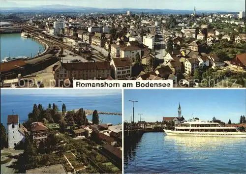 Romanshorn Bodensee Luftaufnahme Faehrschiff Schloss 