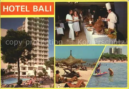 Playa de Palma Mallorca Hotel Bali Restaurant Swimming Pool Strand Kat. Spanien