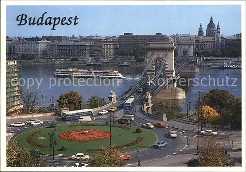 Budapest Panorama Loewenbruecke Kat. Budapest