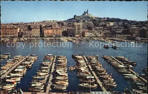 Marseilles Vieux Port et Notre Dame de la Garde Kat. Marseilles