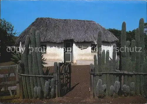 Curacao Niederlaendische Antillen Straw covered cottage kunuku house Kat. Niederlaendische Antillen