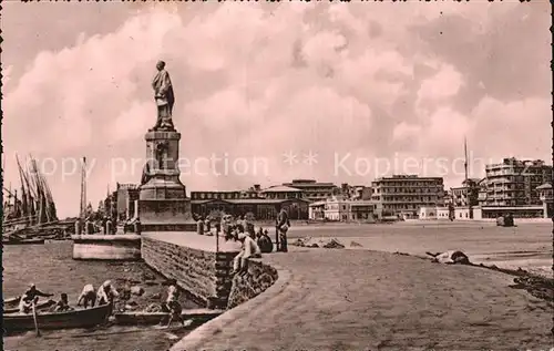 Port Said Seen from the Breakwater Monument Statue Kat. Port Said