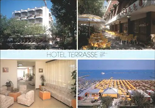 Valverde di Cesenatico Hotel Terrasse Aufenthaltsraum Strandpanorama