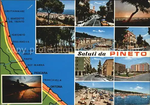 Pineto Landkarte Strand Platz Pinienwald
