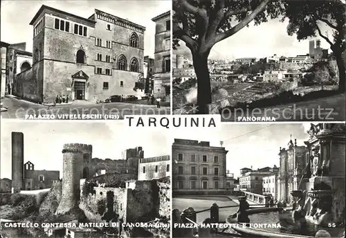 Tarquinia Palazzo Vitelleschi Panorama Castello Mathildi di Canossa Piazza Matteotti e Fontana