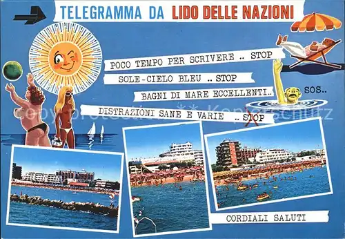 Lido delle Nazioni Spiaggia Strand Badenixen Sonne Karikaturen