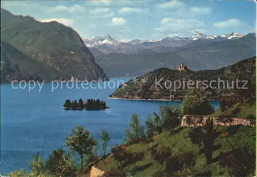 Lago di Iseo Isola di San Paolo e Castello Martinengo Alpi