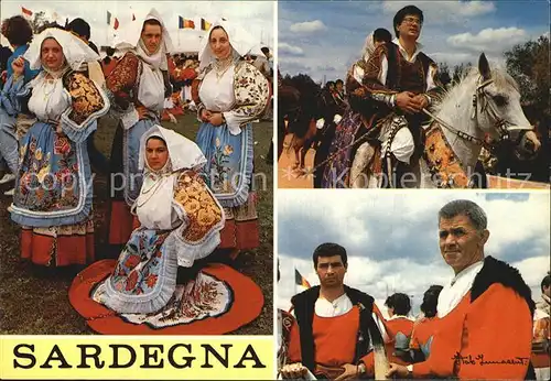 Sardegna Costume Trachten Pferd