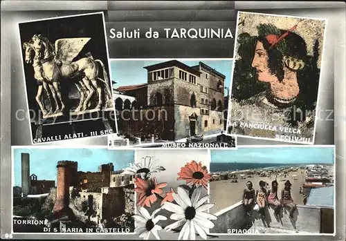 Tarquinia Cavalli Alati Museo Nazionale La Fankciulla Velca Torrione di S Maria in Castello Spiaggia