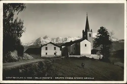 Valle D Aosta Saint Nicolas (m 1200) Gruppo Chiesa Sfonda Grivola /  /