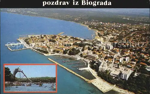 Biograd Rutschbahn Badestrand Hafen Fliegeraufnahme