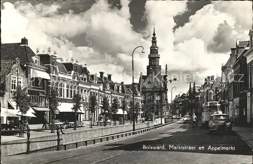 Bolsward Boalsert Marktstraat en Appelmarkt
