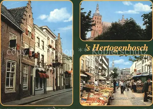 s Hertogenbosch Herzogenbusch Haeuserpartie Kirche Fussgaenerzone Markt