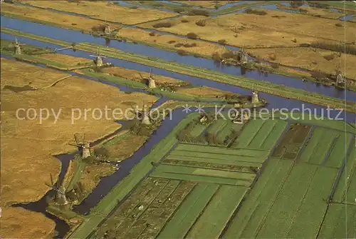 Kinderdijk Fliegeraufnahme Poldermolen complex