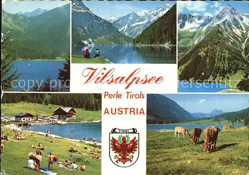 Vilsalpsee Strand Badesee Weide Berge