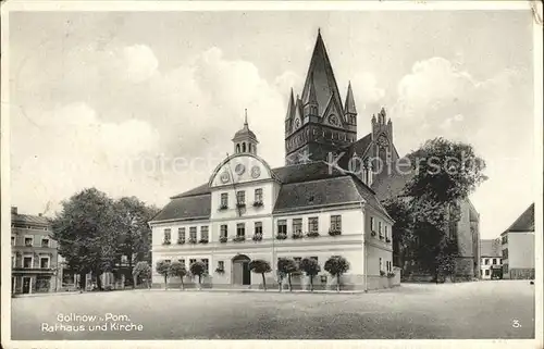 Goleniow Rathaus und Kirche /  /