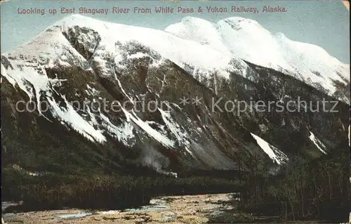 Alaska US State East Skagway River from White Pass and Yukon Railway