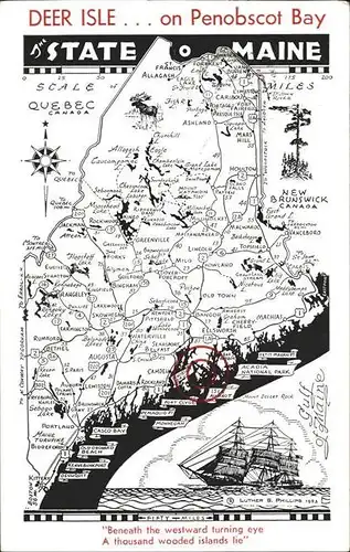 Maine US State Road Map of the Pine Tree State