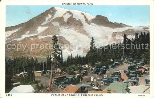 Washington US State Mount Rainier National Park Public Camp Ground Paradise Valley
