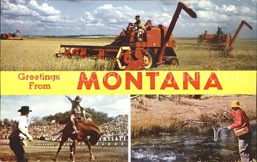 Montana US State Whet Harvester Rodeo Fishing