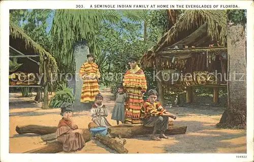 Florida US State Indian Family in the Everglades