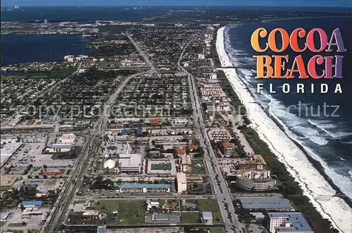Florida US State Cocoa Beach Atlantic Towers of Kennedy Space Center Air view