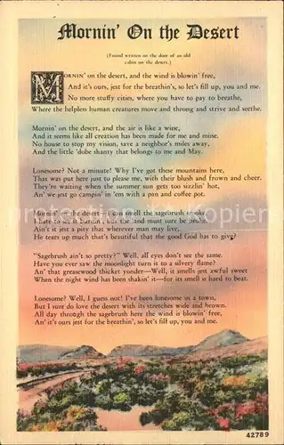 Oregon US State Poem "Mornin  on the Desert"
