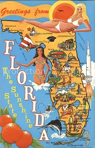 Florida US State Map of the Sunshine State