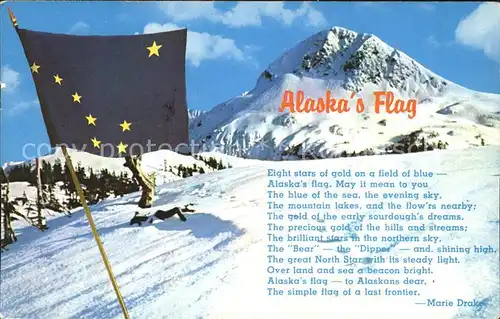 Alaska US State The 49th State Flag Poem Marie Drake Mountains