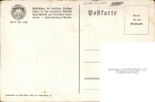 Verlag Schulverein Nr 1238 Mandoline Kuenstlerkarte  Kat. Bund der Deutschen