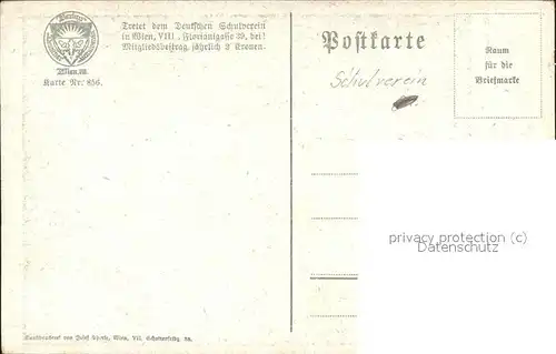 Verlag Schulverein Nr 856 Fr. Kuderna Waldkapelle Kat. Bund der Deutschen