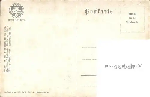 Verlag Schulverein Nr 1378 spinnen Liedkarte Kat. Bund der Deutschen