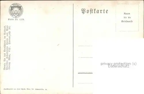 Verlag Schulverein Nr 1378 Spinnrad Liedkarte Kat. Bund der Deutschen