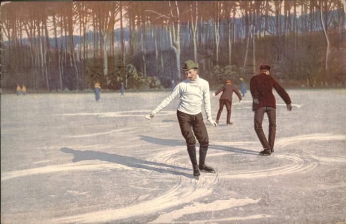 AK Wintersportplatz Oberhof Thüringen Eislaufen Eisfläche