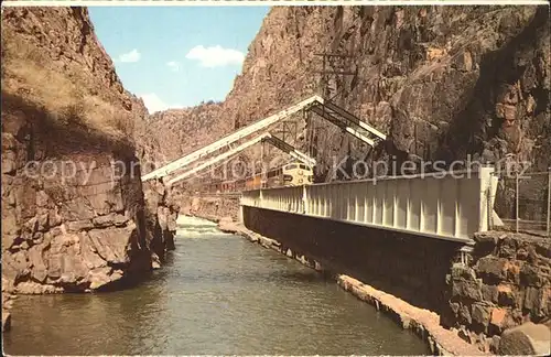 Bruecken Bauwerke Eisenbahn Hanging Bridge Royal Gorge Grand Canyon Arkansas River Kat. Bruecken