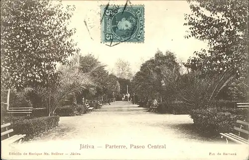 Spanien Jativa Parterre Paseo Central Kat. Regionales