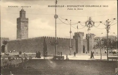 Exposition Coloniale Marseille 1922 Palais du Maroc  Richard architecte Kat. Expositions