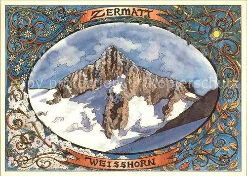 Kuenstlerkarte Don Smith Zermatt Weisshorn  Kat. Kuenstlerkarte